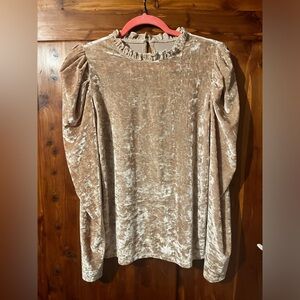 Elegant Velvet Pink Women's Top